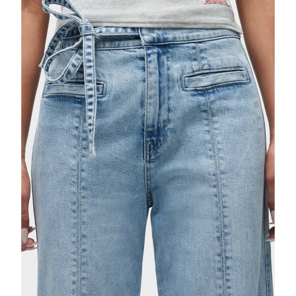 HUDSON TIE WAIST PINTUCKED TROUSER SIZE 27 - Picture 2 of 8